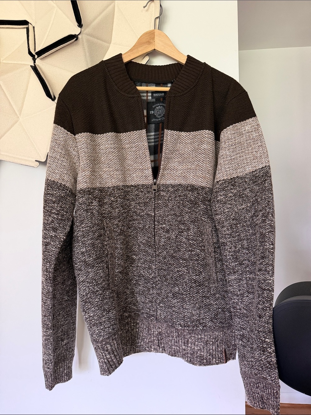 Buffalo David Bitton  zip up fleece lined zip up sweater men’s large